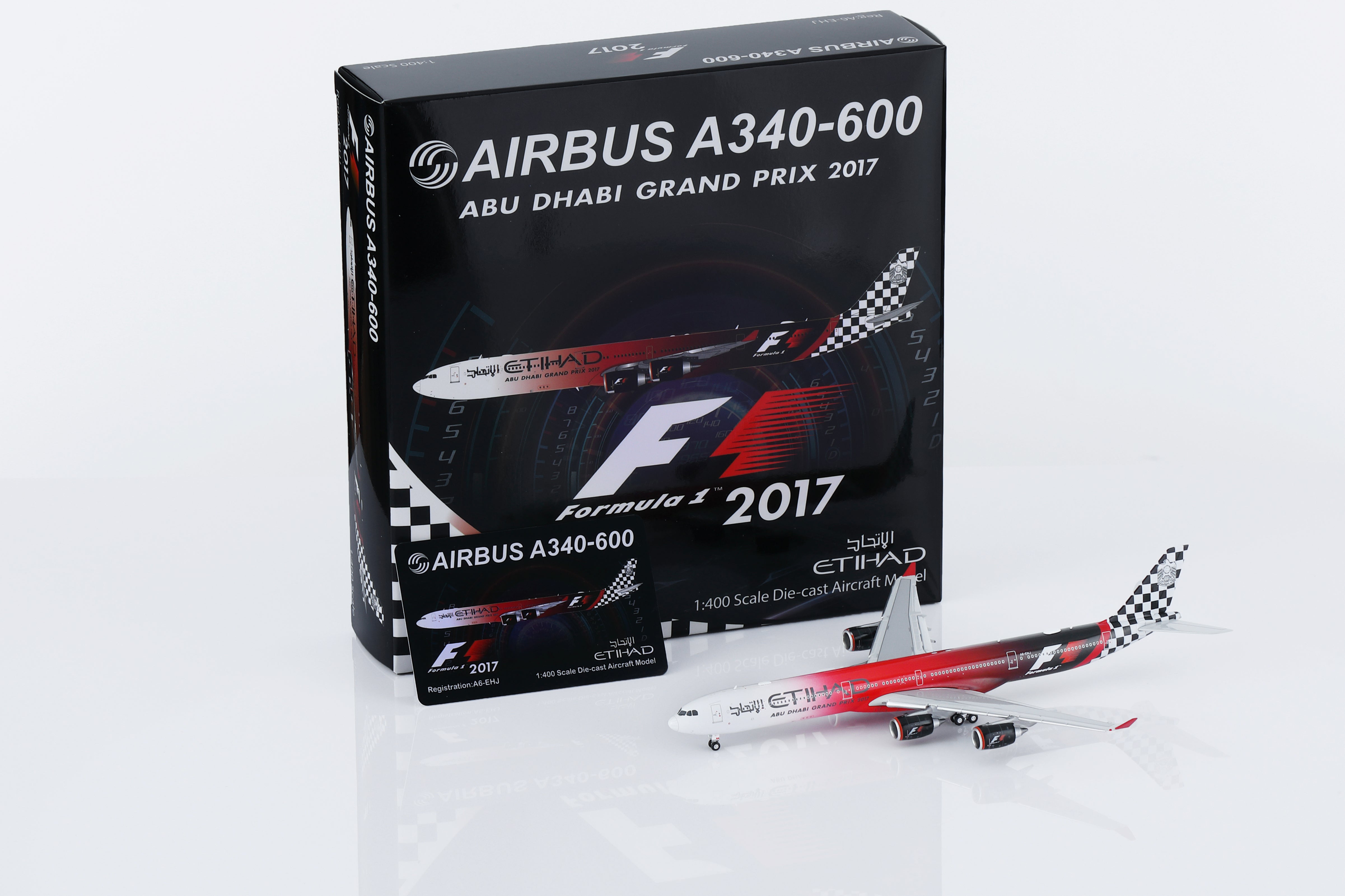 1/400 Etihad Airways A340-642 A6-EHJ "Abu Dhabi GP 2017" HY346098F Flaps Down - cover